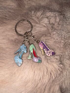 Disney Princess High Heel Keychain Trio - Pastel Blue, Mint & Purple